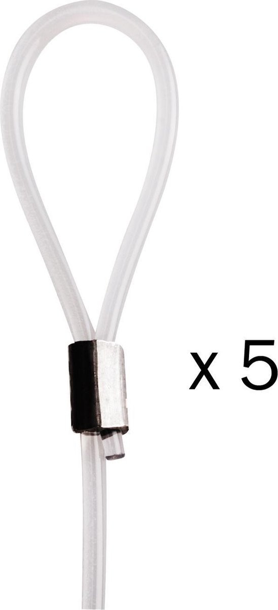 STAS Perlon koord met lus set van 5 stuks - 100 cm