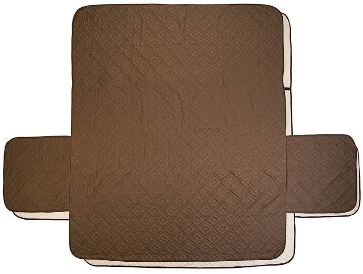 Wende-Schonbezug für 3-Sitzer-Sofa, wasserabweisend, Beige/Braun