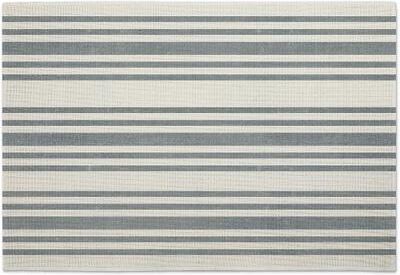 Highland Home Gray Striped 4-Pack Poly-Cotton Blend Placemats Manufactured in The USA Machine Washable Dryer Safe