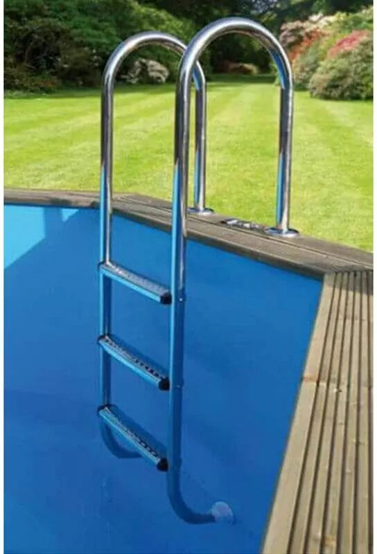 Echelle inox intérieure 3 marches Ubbink pour piscine bois