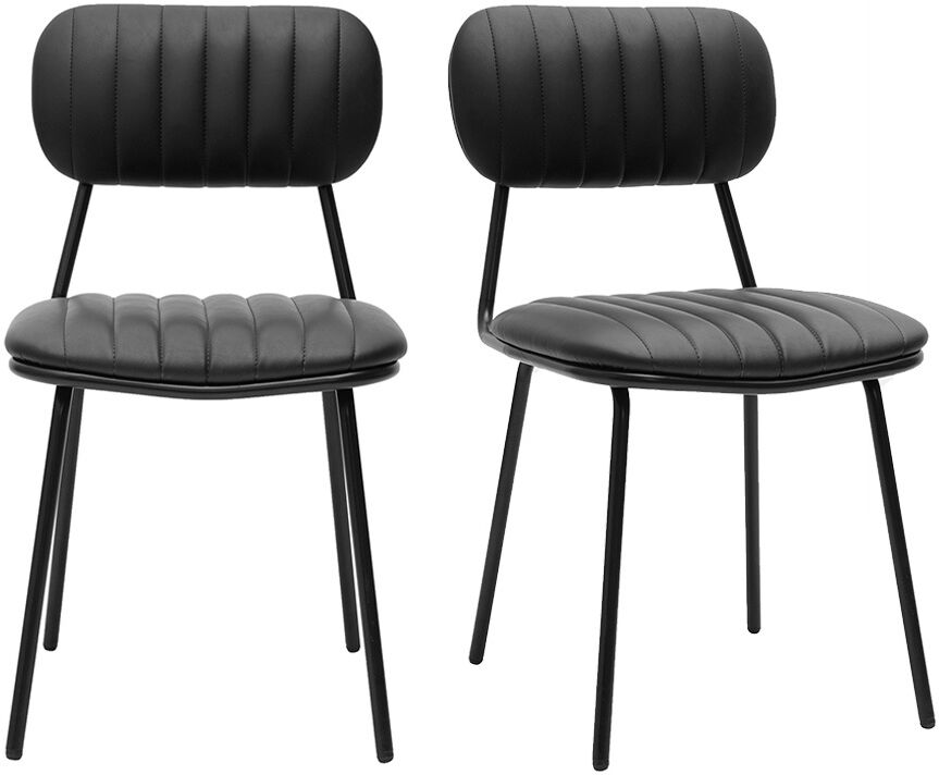 Miliboo Schwarze Vintage-Stühle (2er-Set) GALWAY