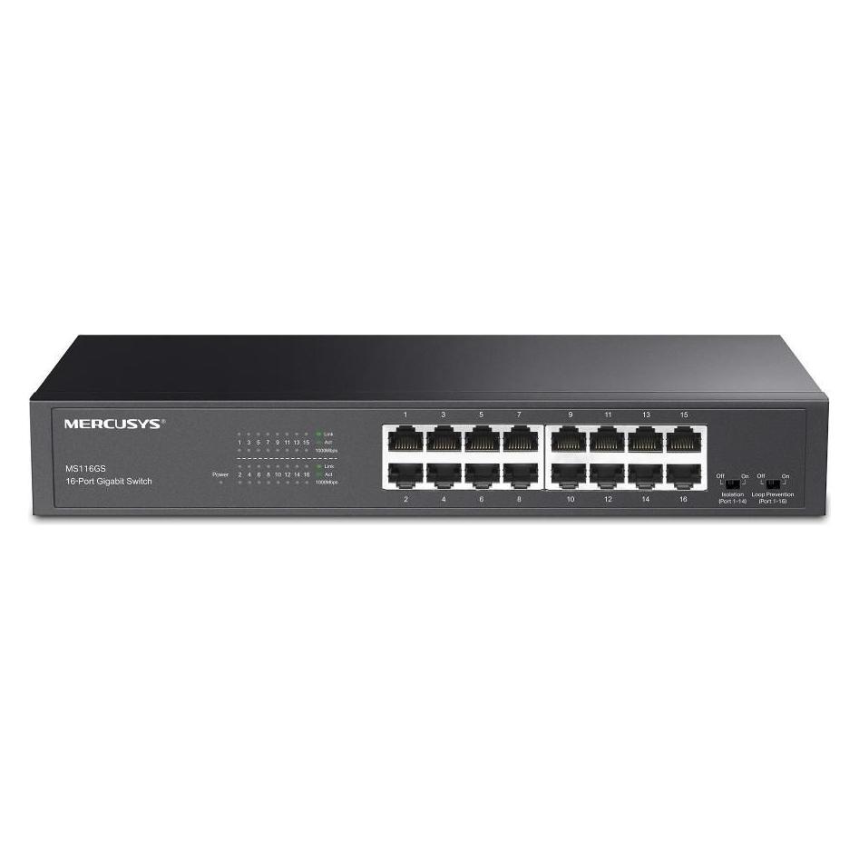 Mercusys NET SWITCH 16PORT 10/100/1000M/MS116GS (16 Ports) (MS116GS)