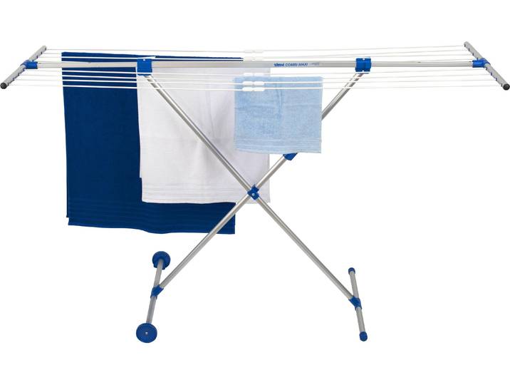 Wäscheständer Stewi Combi Maxi 12,8 m , grau (silberfarbengrau), Aluminium, Kunststoff, Stahl, Wäscheständer, Wäscheständer