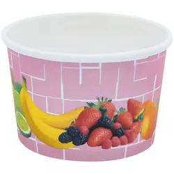 VEPATIM 50x Eisbecher Pappe rund 100 ml O 70mm Höhe 45mm "Fruchtreigen"