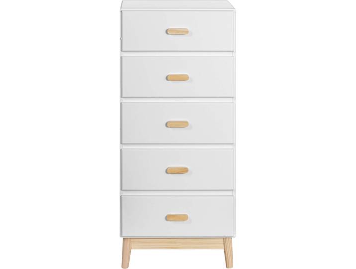Kommode Mobili Rebecca Myristica 115x50x40 MDF Kiefer Weiß Braun Skandinavisch Zu Montieren