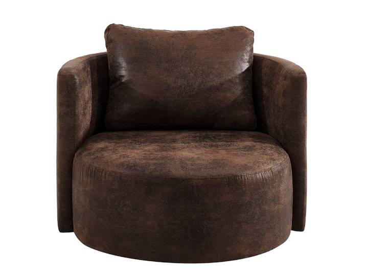Fauteuil XXL Timboan Marron/Marron Microfibre Goda 95 x 77 x 95cm