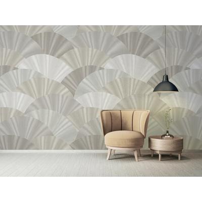 Vliestapete LIVING WALLS "LIMITED – Art-Déco Fächer Fototapete", beige (creme), B:1,59m H:0m L:2,8m, Vlies, Tapeten, Geometrisches Fächermuster mit plastischer 3D-Wirkung