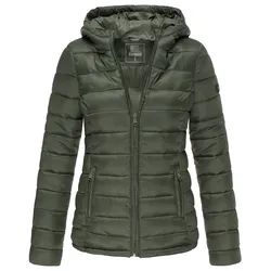 MARIKOO Damen modische Steppjacke Übergangsjacke mit großer Kapuze Lucy