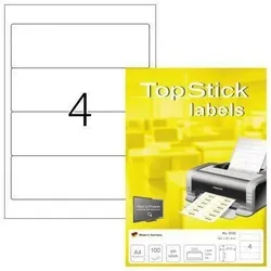 Without Brand Ordnerrückenetikett TopStick 8722 breit/kurz sk weiß 400 St./Pack.