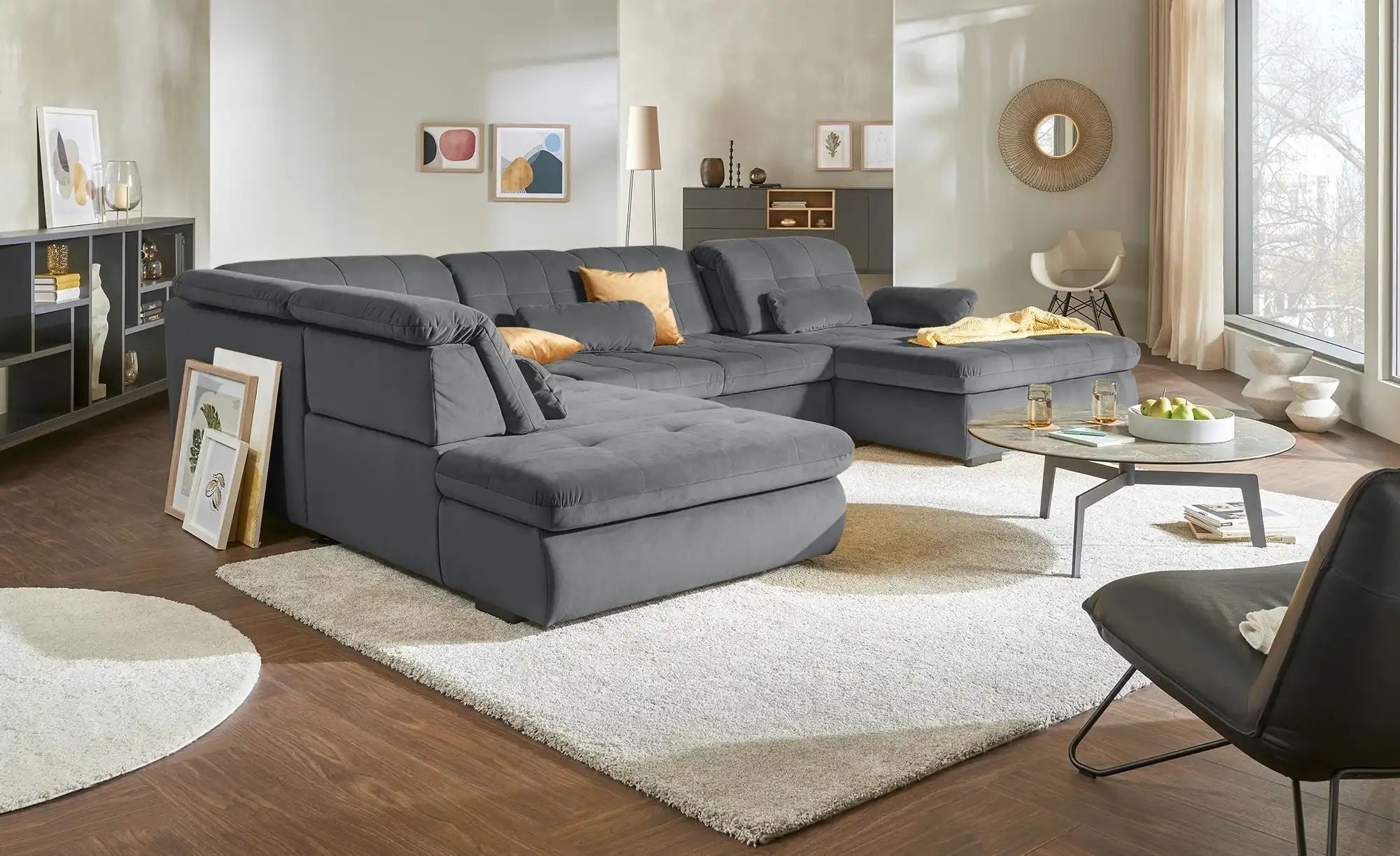 Lounge Collection Wohnlandschaft  Spencer ¦ grau ¦ Maße (cm): B: 382 H: 102 T: