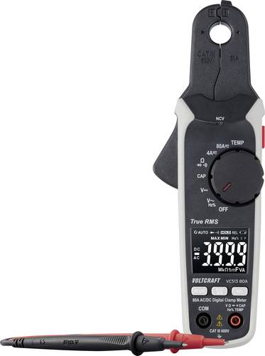 VOLTCRAFT VC513 80A Stromzange Auflösung 1mA CAT III 600V Anzeige (Counts): 4000hochpräzise für Gleichstrom, Ladestrom