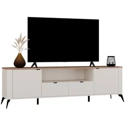 TV-Schrank CORDOBA 2D2S Kaschmir Beige Eiche Castello 2 Schubladen
