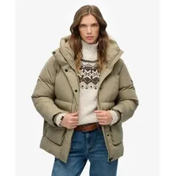 Superdry für Damen. W5011930A Beigefarbene Steppjacke (S), Lässig, Recyceltes Polyester