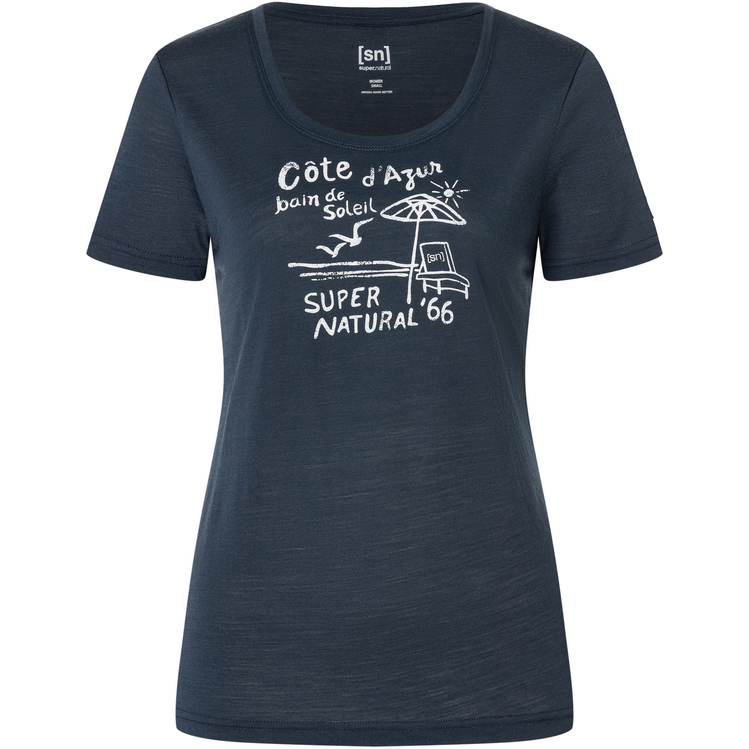 Super.Natural Cote D'azur Damen T-Shirts blau Größe S Lifestyle Hautfreundlich Merinowolle