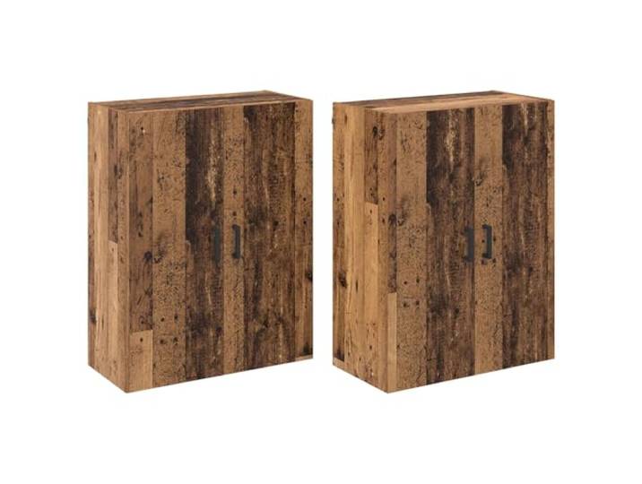 Wandschrank 2 pcs Altholz 69,5 x 34 x 90 cm Holzwerkstoff mit 2 Türen 2 Türen mit Scharnieren, robuste Holzwerkstoff-Konstruktion, wandmontiert, pflegeleicht, moderne urbane Ästhetik
