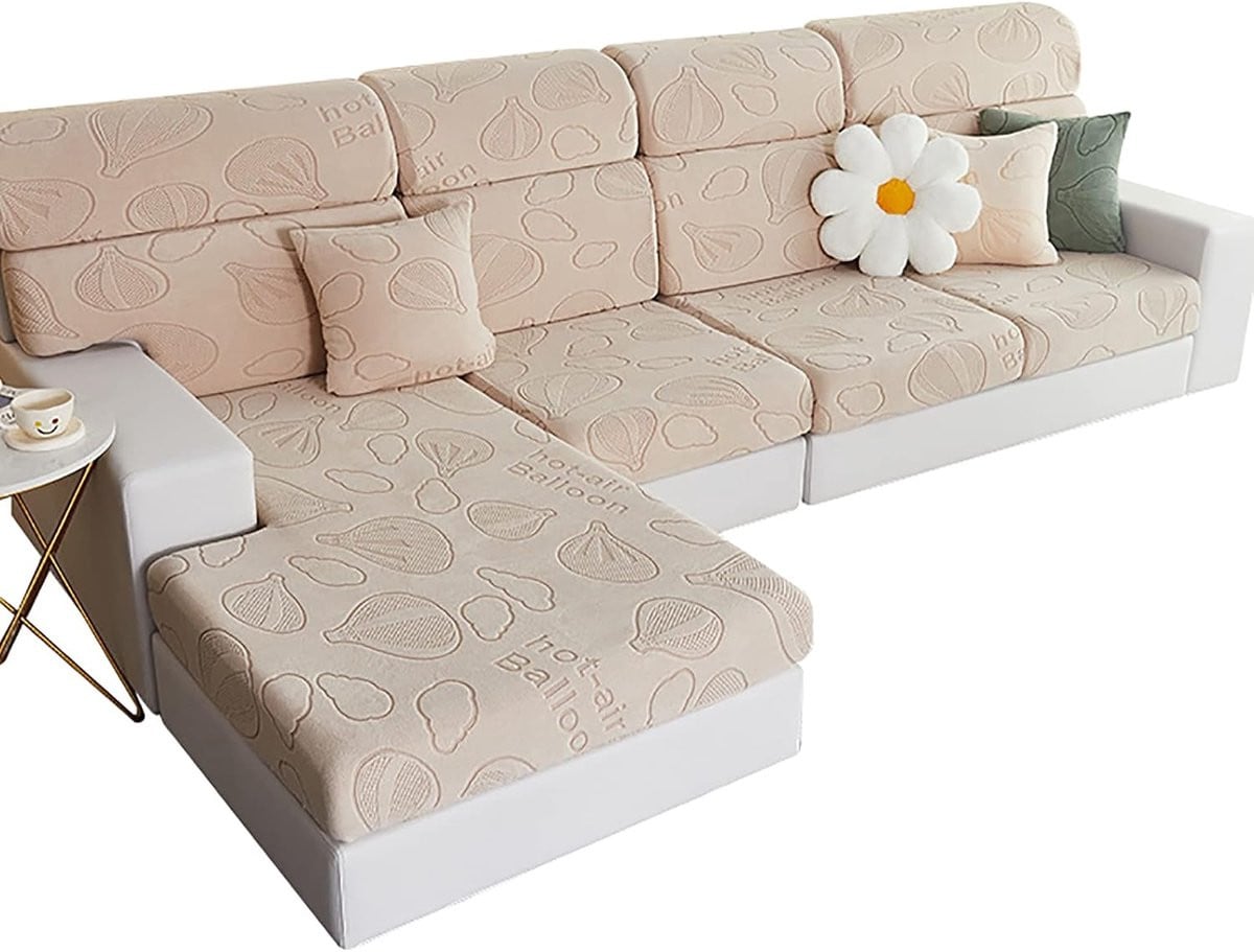Khaki Elastische Bankhoes - Super Stretch Schoonbank Beschermer