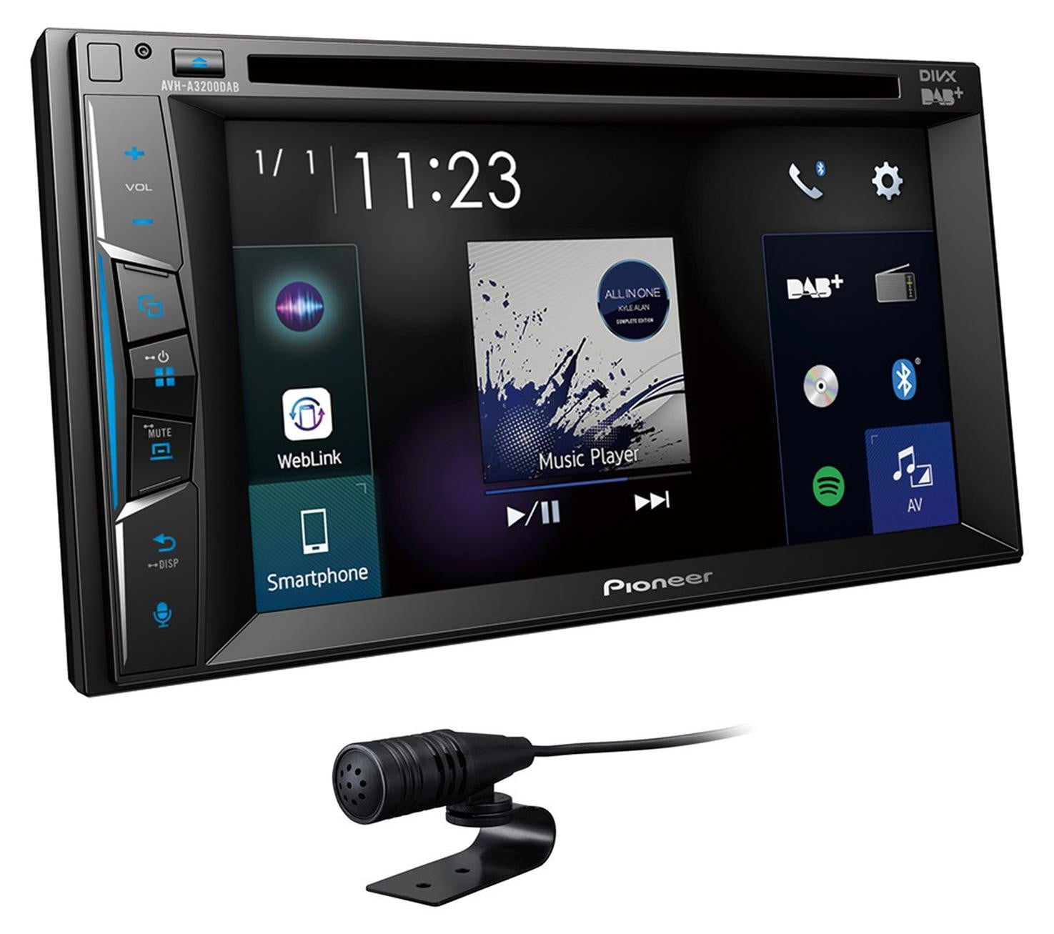 Pioneer AVH-A3200DAB Autoradio, Zwart, 2 DIN, 15,8 cm (6,2 inch), CD, DVD, A2DP, AVRCP