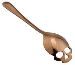 Modern Mode Marketplace Skull Coffee Spoon Stainless Steel Gothic Dessert Tea Sugar Scoop rose Gold