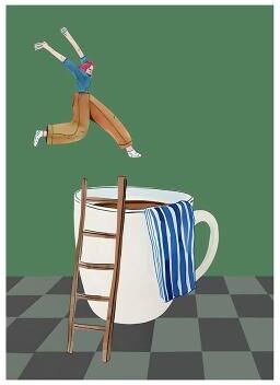 Uplift Picks Coffee Diver Canvas Wall Art Modern Coffee Wall Art For Kitchen Decor 17 30x42 Cm unframed