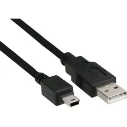 INLINE USB 2,0 Mini-Kabel, USB A Stecker an Mini-B Stecker (5pol,), schwarz, 3m