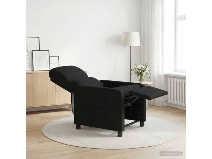 ELORAN®Fauteuil inclinable - Noir - Tissu - Fauteuil simple Moderne_00155353