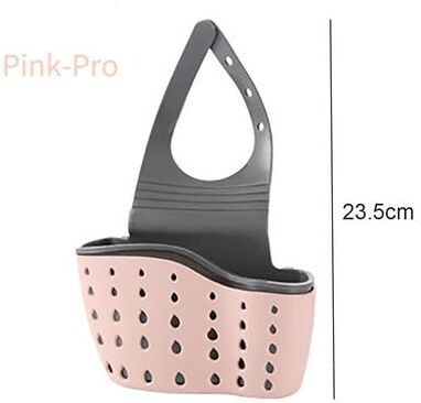 Uplifted Finds Sink Drain Basket Storage Rack Soap Holder Organizer Sponge Shelf pink