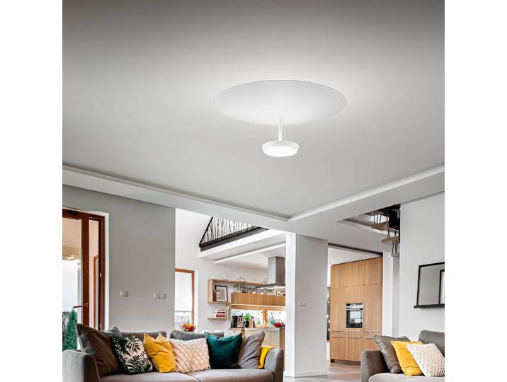 Fabas Luce LED Deckenlampe Yuko, dimmbar, weiß / opal, für Wohn- / Esszimmer, Metall, Modern, LED Deckenleuchte