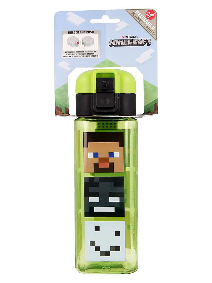 Stor Trinkflasche "Minecraft" in Grün - 550 ml - onesize