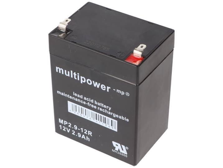 MultiPower MP2,9-12R - Loodaccu - 12V 2900mAh Faston 4.8 mm