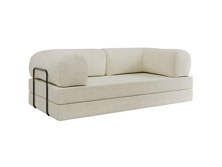 3-SITZER SOFA ORSETTO - Creme Schenille glatt