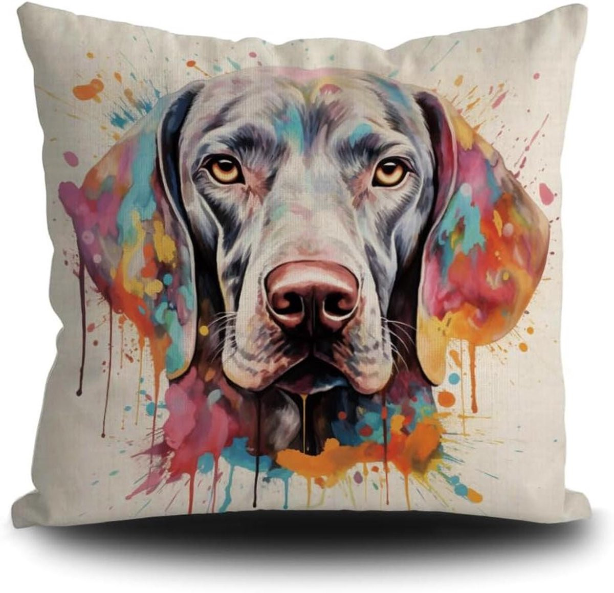 Hond Sierkussenhoes Weimaraner - Dubbelzijdig Bedrukt - 40 x 40 cm
