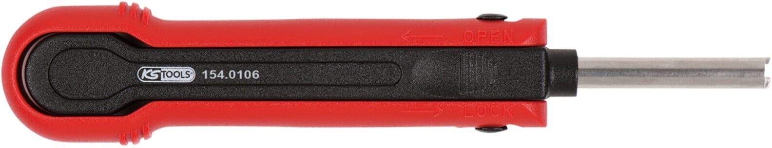 KS Tools Entriegelungswerkzeug für Flachstecker/Flachsteckhülsen 1,2 mm (AMP Tyco MQS) Prinzip seitlich (154.0106)