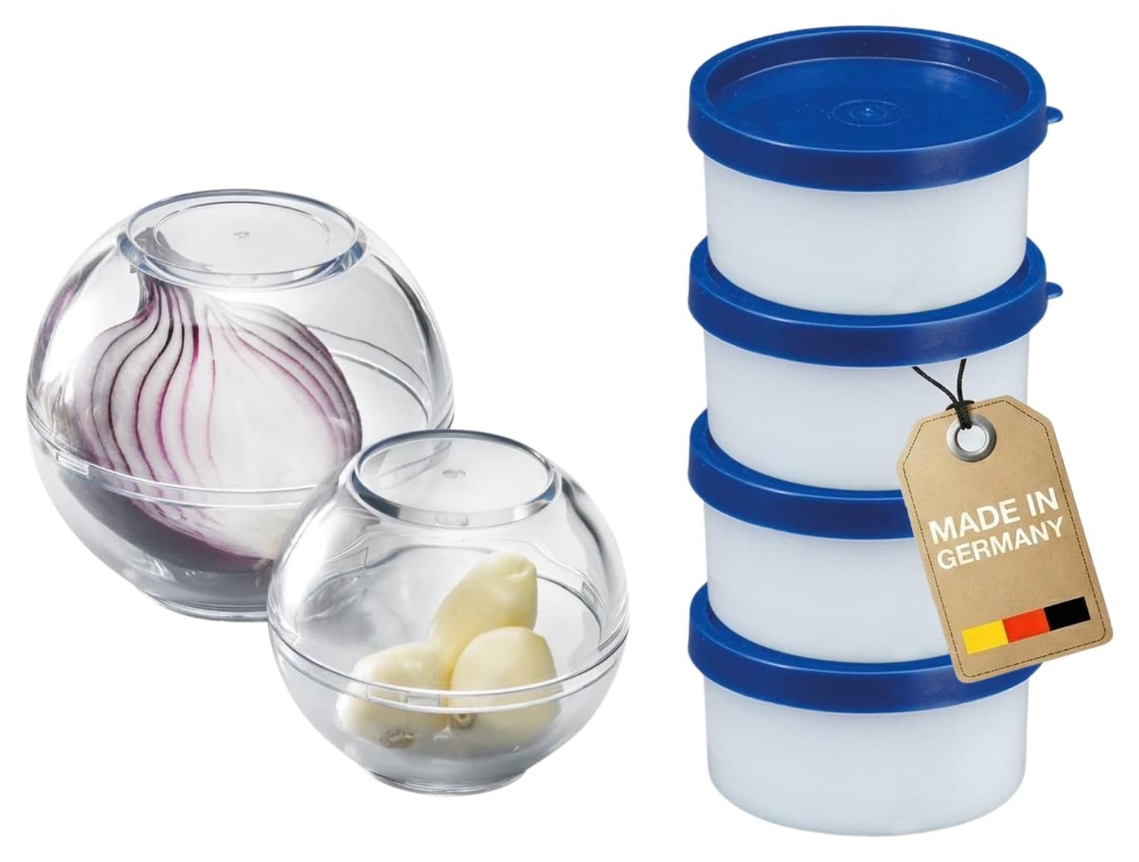 Westmark 6-delige set met 2 vershoudkoppen en 4 kruidenpotjes van 100 ml