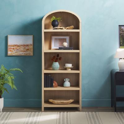 Walker Edison 5 Shelf Open Arched Bookshelf