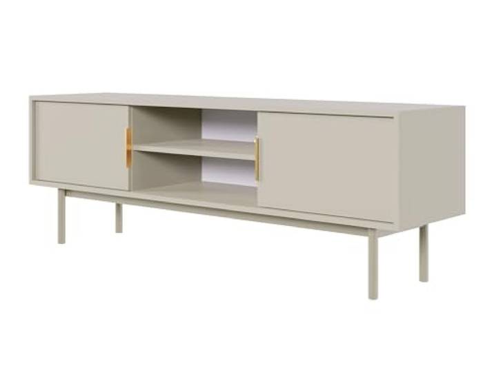 Selsey Poland Dione - TV-Lowboard/TV-Bank/Fernsehschrank (LED in Blau), MDF Board, Braun, 100 x 43 x 36.5 cm