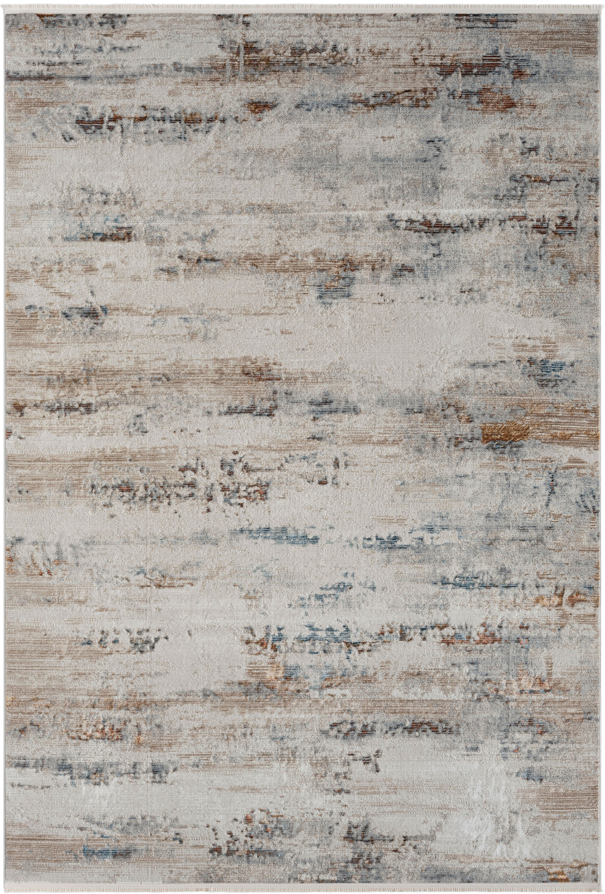 Teppich "Esme 1", grau (hellgrau, cream), B:200cm H:8mm L:290cm, Polyester, MYFLAIR MÖBEL & ACCESSOIRES, Teppiche, Teppich, Kurzflor, Vintage Look, besonders weich durch Microfaser hellgrau, cream B : 200cm 1 Stk., 8mm, L: 290cm