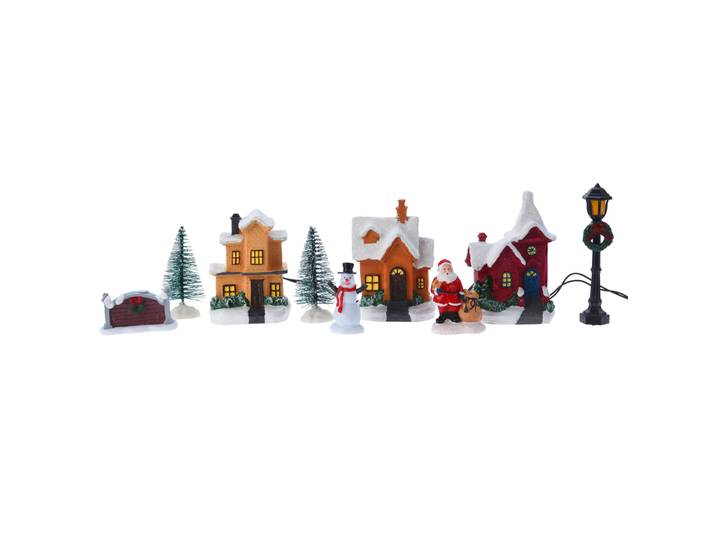 LED Weihnachtsdorf Set 10-teilig