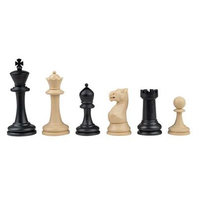 Schachfiguren Nerva, Königshöhe 95 mm, Kunststoff, gewichtet, schwarz creme, im Polybeutel