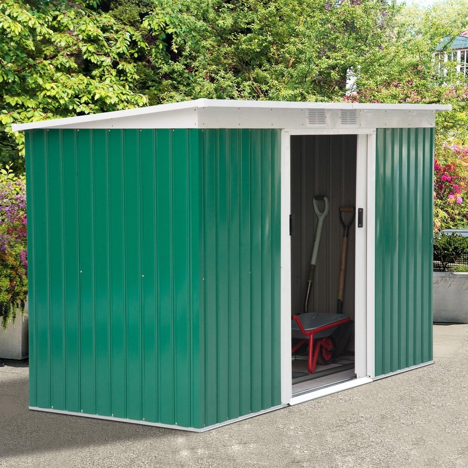 Geräteschuppen für den Garten - Grün | Farbe: Grün | Abmessungen: 109,05 x 51,18 x 68,11 cm