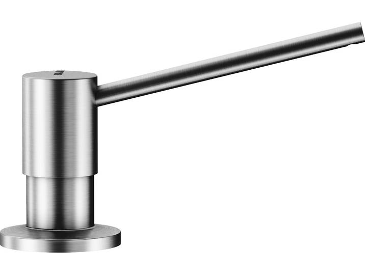 Spülmittelspender BLANCO TORRE , gold (goldfarben), B:18cm H:4,25cm L:4,25cm T:7cm Ø:6,5cm, Edelstahl, Dosierspender, Spülmittelspender, Von oben befüllbar