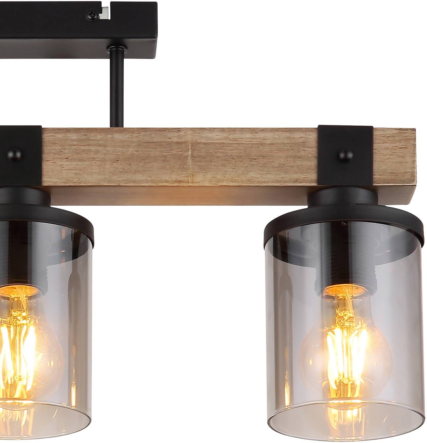 Globo Wooden Ceiling Light Lila, dimmable, Dark wood, Living / Dining Room, Wood, Country House / Rustic, Ceiling Light