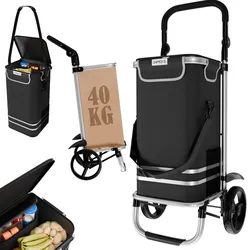 24MOVE® Einkaufstrolley VEHLO 3in1 Trolley faltbarer Einkaufswagen mit Kühlfach, schwarz
