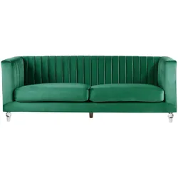 3-SITZER-SOFA Samtstoff Grün Arvika