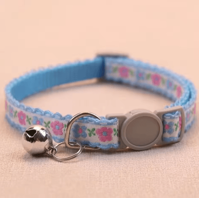 Inspire Picks Floral Embroidered Cat Collar With Bell Adjustable Lace Pet Collar 6