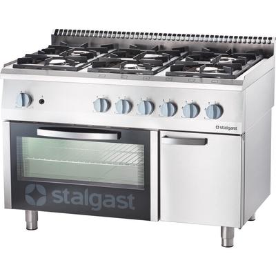 A&S polarny Gastro Gasherd 6-Brenner mit Backofen Herd Ofen Backen 1200x700x850mm Gasbrenner