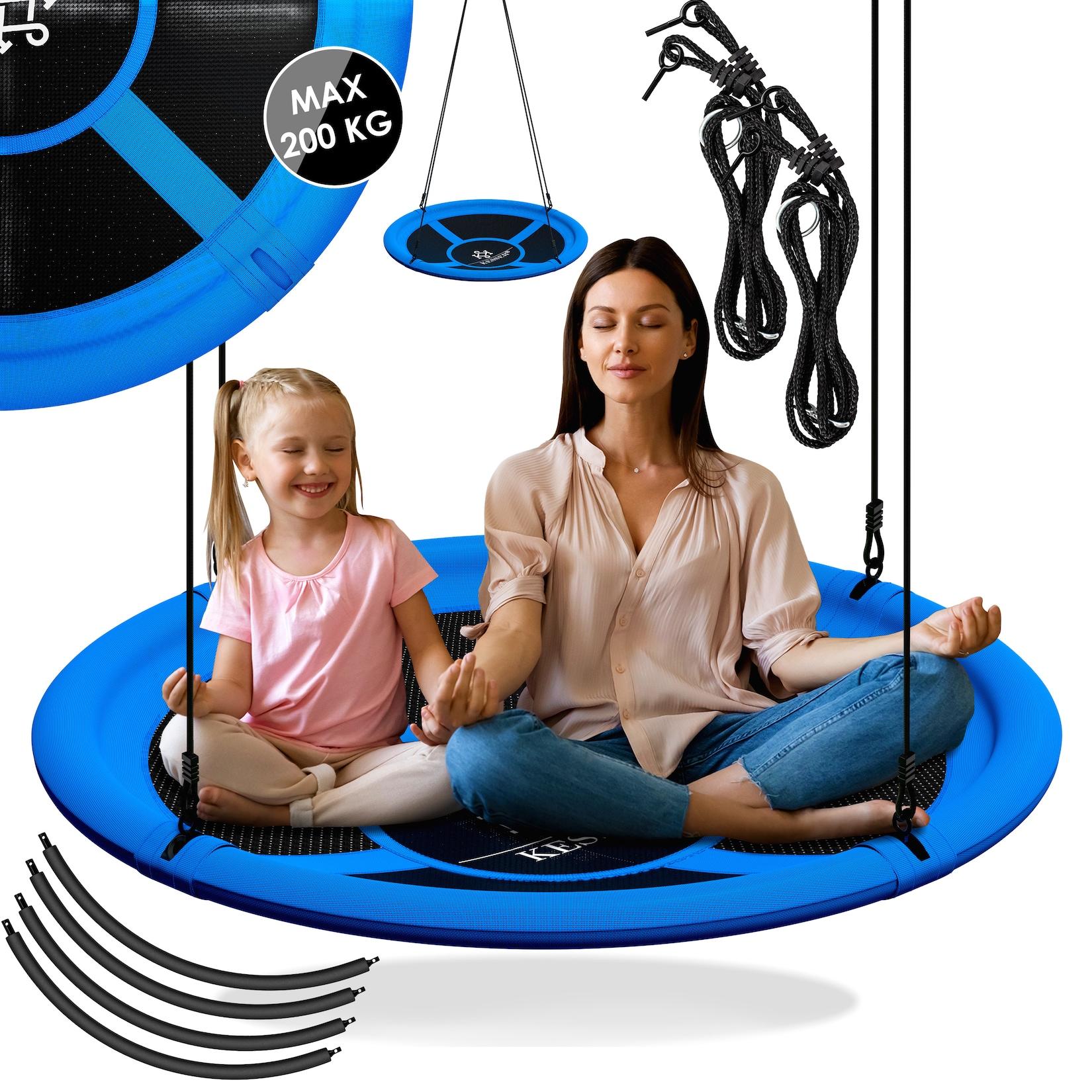 KESSER® Nestschaukel Tellerschaukel Hängeschaukel Rundschaukel Schaukel verstellbar Garten-Schaukel Kinderschaukel Indoor - Outdoor-Schaukel für Kinder & Erwachsene