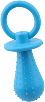 Inspire Essentials Rubber Pacifier Dog Chew Toy Interactive Teeth Cleaning Soother blue 10x3cm