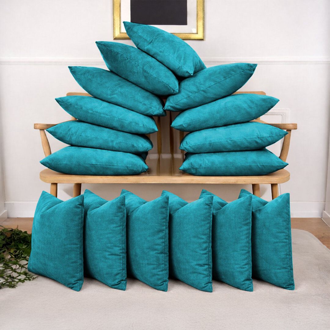 Fairmont Park 16 Pack Velvet Cushion Cover Square Throw Cushion Cases Multi Color Available Teal