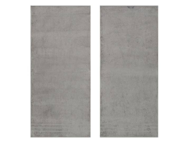 Badetuch EGERIA Prestige , grau, B:75cm L:160cm, Walkfrottee, Obermaterial: 100% Baumwolle, Handtücher, Badetuch, Uni Programm mit Streifenbordüre, SUPIMA Baumwolle