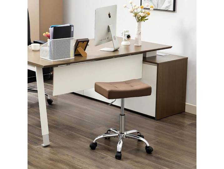 Tabouret De Bureau Ergonomique Avec Roulettes (Hauteur Réglable De 43 2 À 53 3Cm) (Capacité De 136 1 Kg) Tabouret De Bureau [IN62]